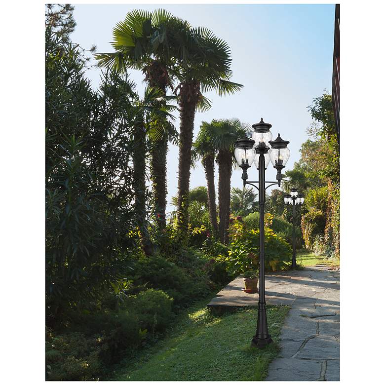 Image 3 Davina 130 3/4"H Black 4-Head Outdoor Post Light with Base more views