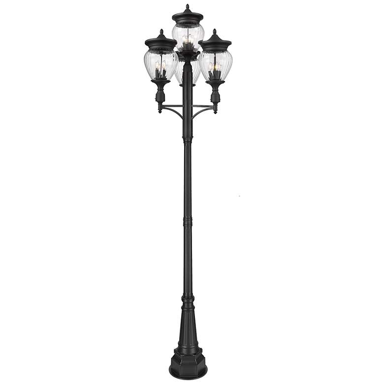 Image 5 Davina 130 3/4"H Black 4-Head Outdoor Post Light with Base more views