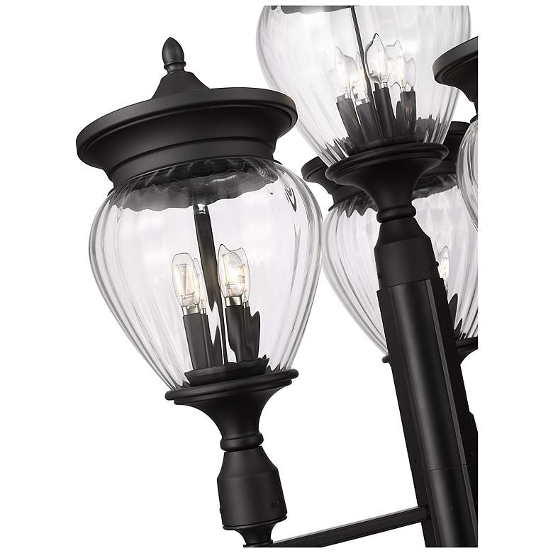 Image 6 Davina 130 3/4"H Black 4-Head Outdoor Post Light with Base more views