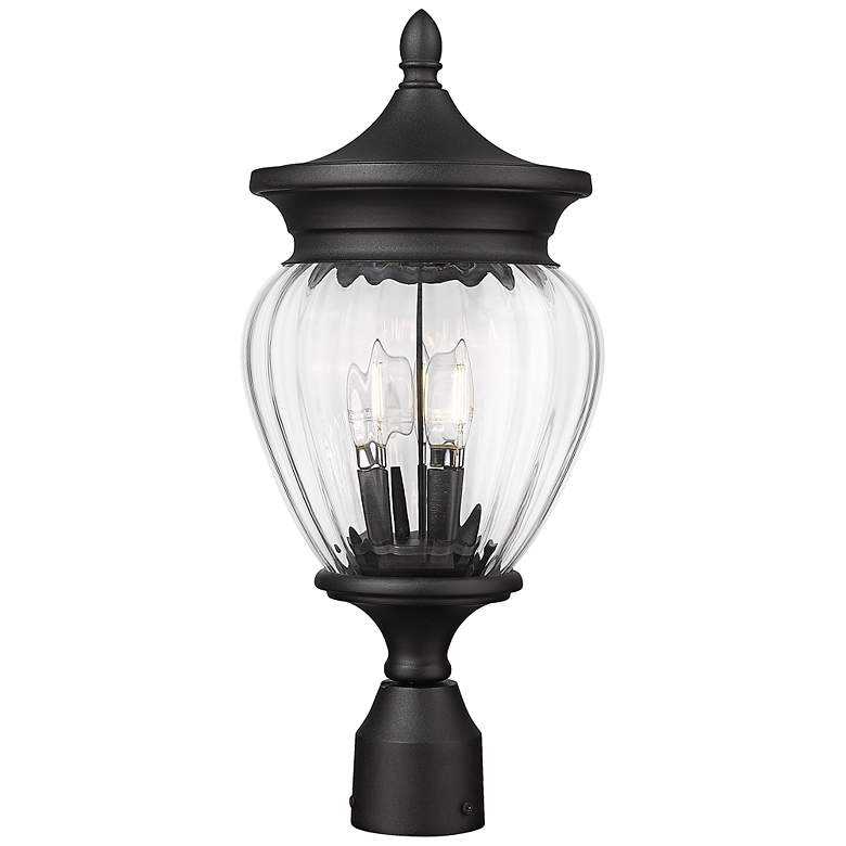 Image 1 Davina 20 1/4" High Black Outdoor Post Light