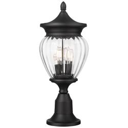 Davina 22 1/4" High Black Outdoor Pier Light w/ Round Base