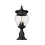 2_Davina 22 1/4" High Black Outdoor Pier Light w/ Round Base more views