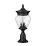 4_Davina 22 1/4" High Black Outdoor Pier Light w/ Round Base more views
