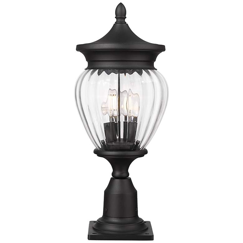 Image 1 Davina 22 1/4" High Black Outdoor Pier Light w/ Square Base