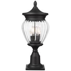 Davina 22 1/4" High Black Outdoor Pier Light w/ Square Base