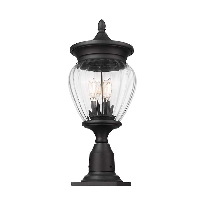 Image 4 Davina 22 1/4" High Black Outdoor Pier Light w/ Square Base more views