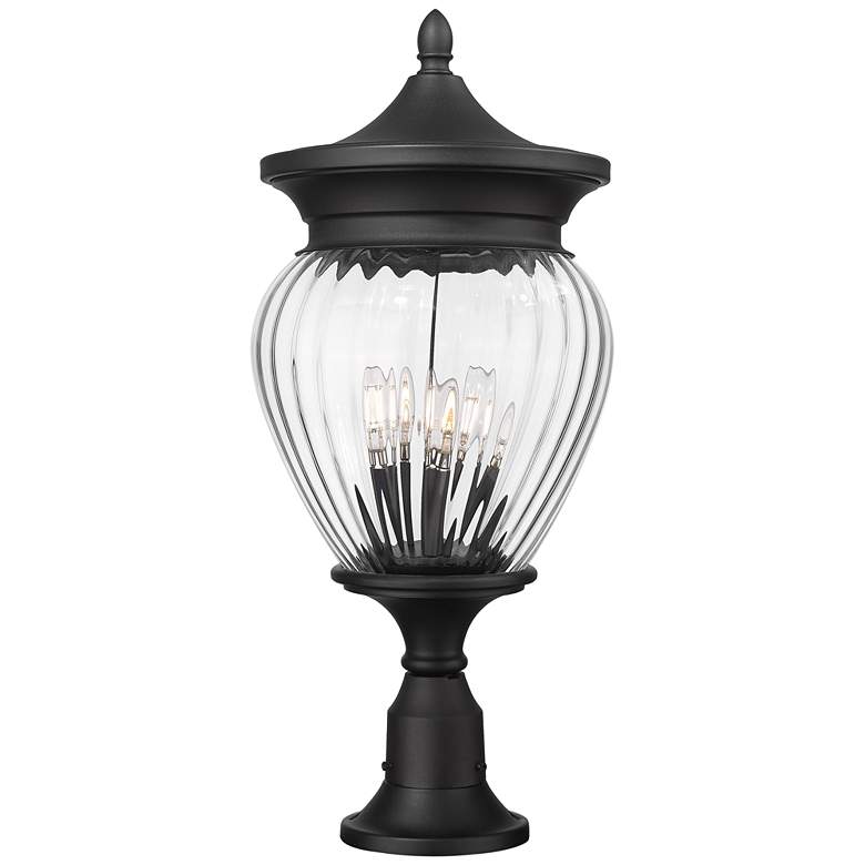 Image 1 Davina 27 1/4" High Black Outdoor Pier Light w/ Round Base