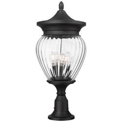 Davina 27 1/4" High Black Outdoor Pier Light w/ Round Base