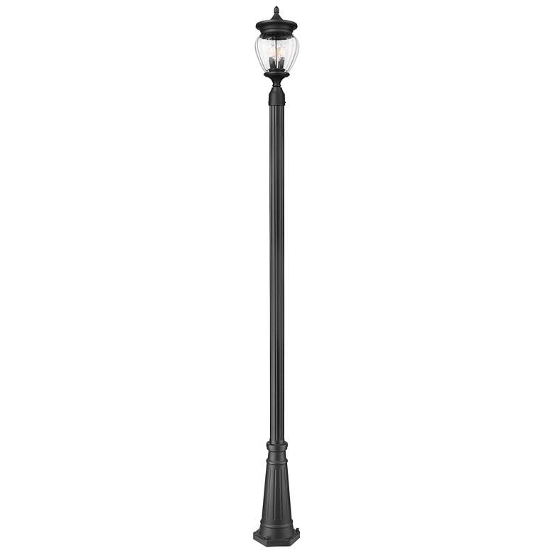 Image 1 Davina by Z-Lite Black 10 inch 3 Light Outdoor Post Mounted Fixture