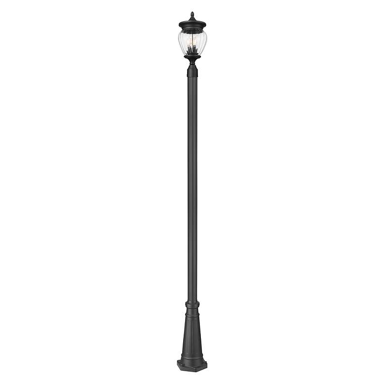 Image 5 Davina by Z-Lite Black 10 inch 3 Light Outdoor Post Mounted Fixture more views