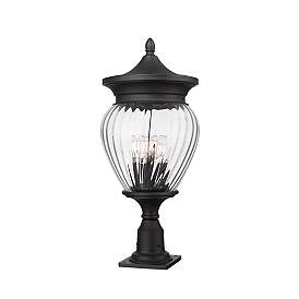 Image5 of Davina by Z-Lite Black 12 inch 4 Light Outdoor Pier Mounted Fixture more views