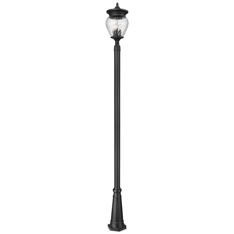 Image 1 Davina by Z-Lite Black 12 inch 4 Light Outdoor Post Mounted Fixture