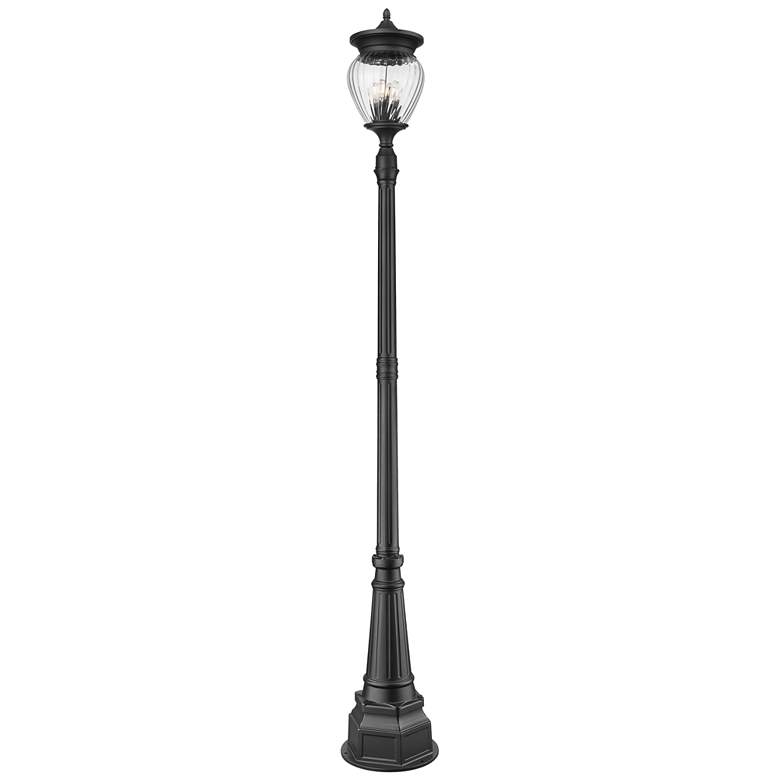 Image 1 Davina by Z-Lite Black 14.25 inch 4 Light Outdoor Post Mounted Fixture