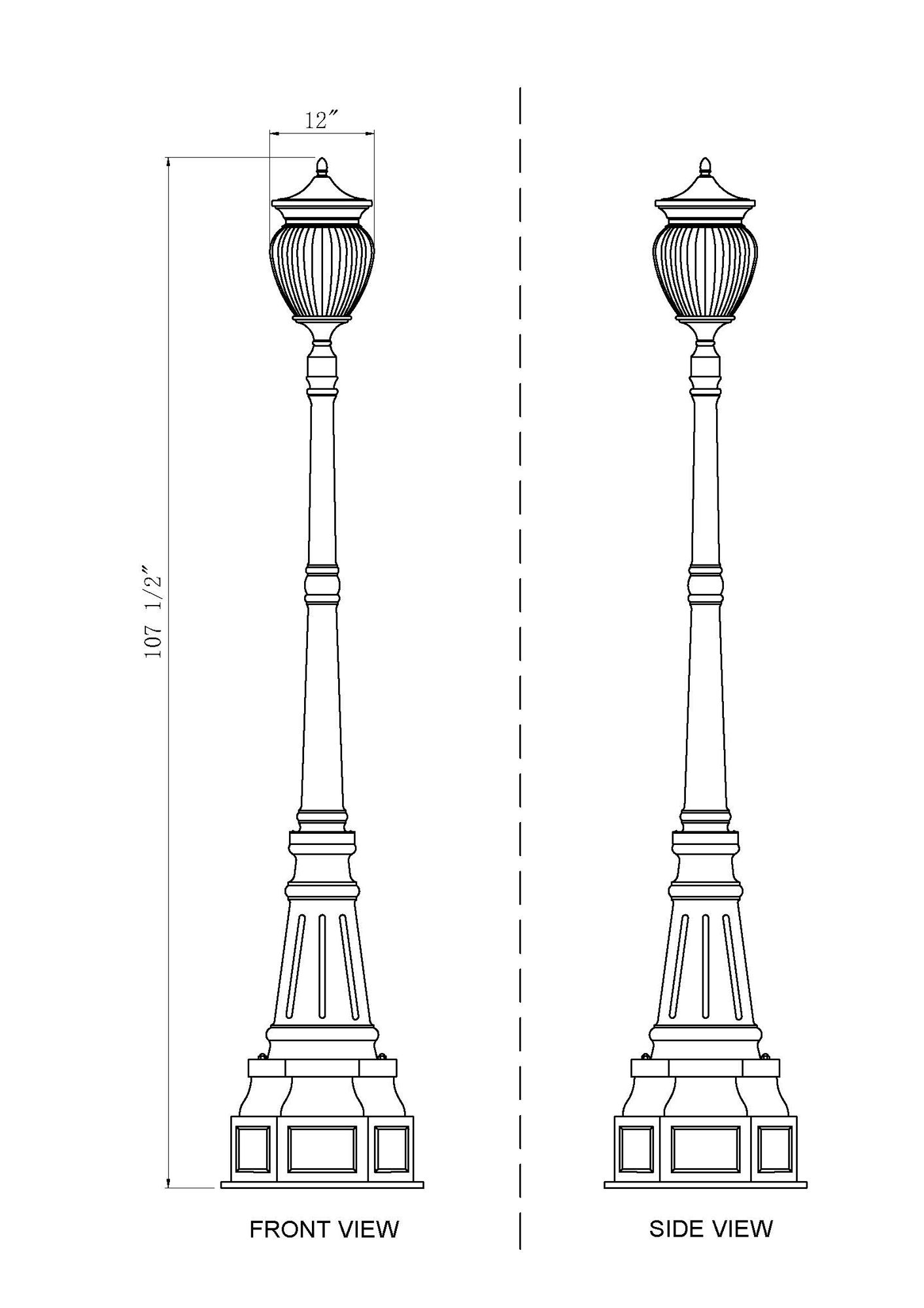 Davina by Z-Lite Black 14.25 inch 4 Light Outdoor Post Mounted Fixture