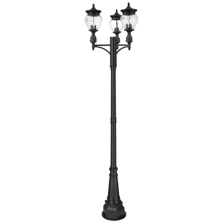 Image 1 Davina by Z-Lite Black 31.5 inch 3 Light Outdoor Post Mounted Fixture