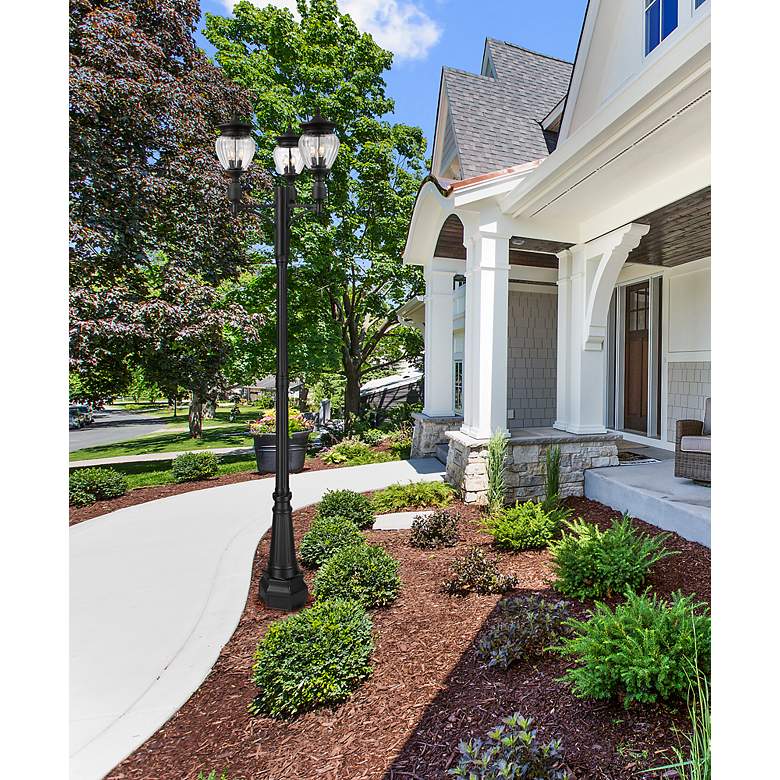 Image 2 Davina by Z-Lite Black 31.5 inch 3 Light Outdoor Post Mounted Fixture more views