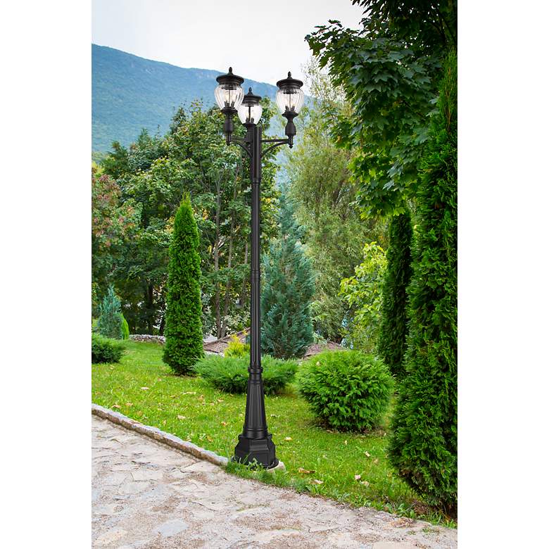 Image 3 Davina by Z-Lite Black 31.5 inch 3 Light Outdoor Post Mounted Fixture more views