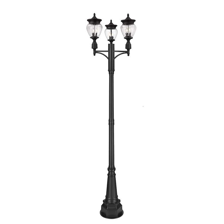 Image 5 Davina by Z-Lite Black 31.5 inch 3 Light Outdoor Post Mounted Fixture more views