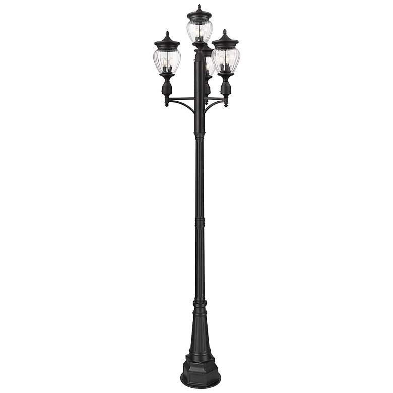 Image 1 Davina by Z-Lite Black 31.5 inch 3 Light Outdoor Post Mounted Fixture