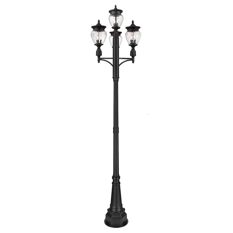 Image 5 Davina by Z-Lite Black 31.5 inch 3 Light Outdoor Post Mounted Fixture more views