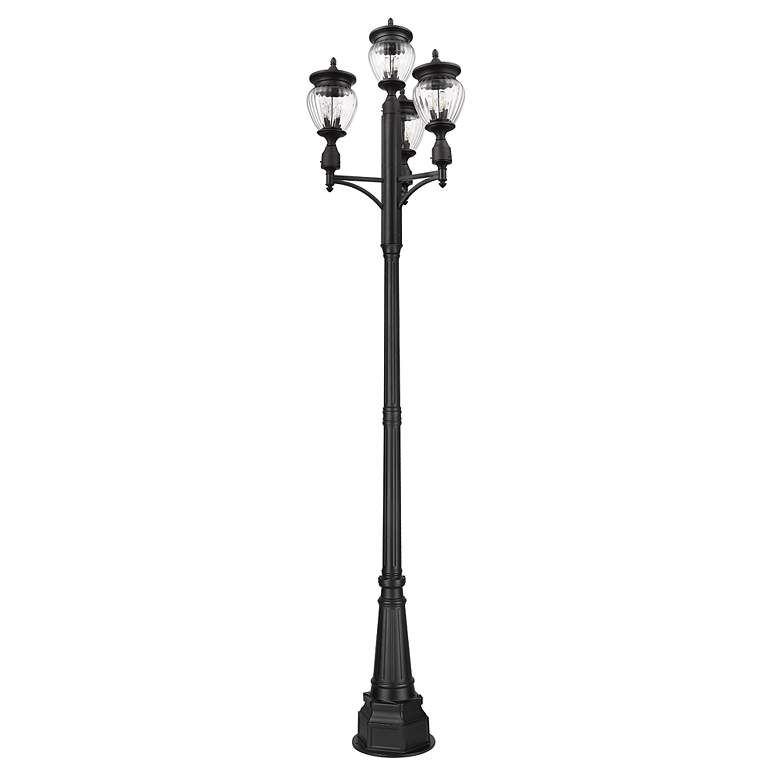 Image 7 Davina by Z-Lite Black 31.5 inch 3 Light Outdoor Post Mounted Fixture more views