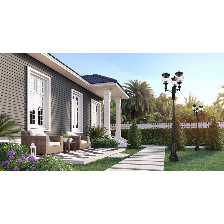 Image 2 Davina by Z-Lite Black 34.5 inch 4 Light Outdoor Post Mounted Fixture more views