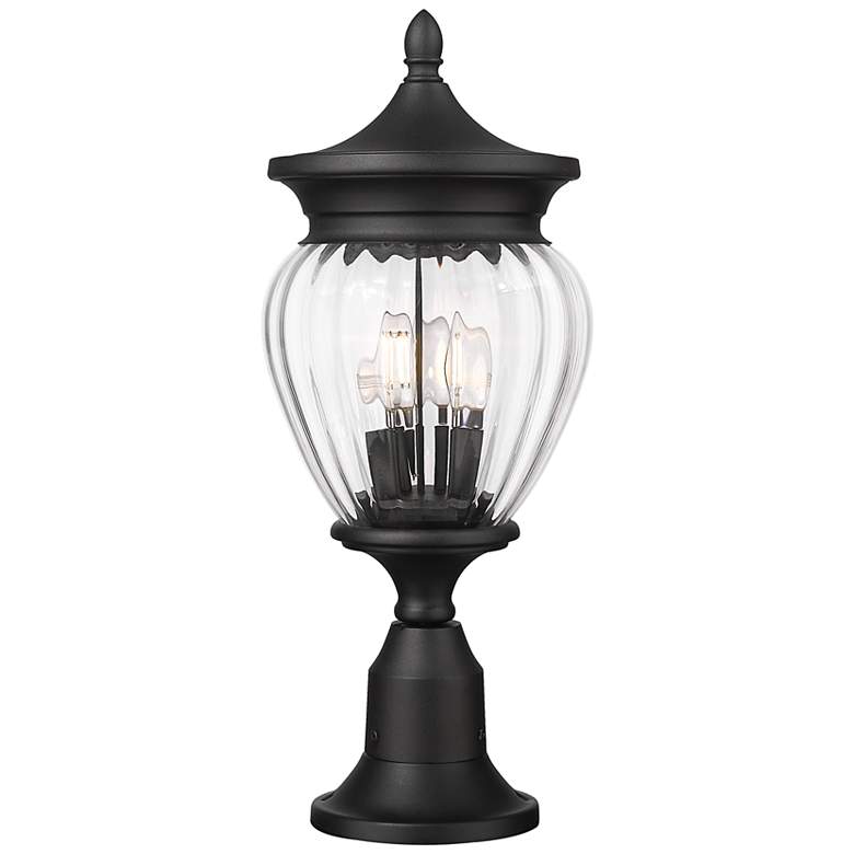 Image 1 Davina by Z-Lite Black 9 inch 3 Light Outdoor Pier Mounted Fixture