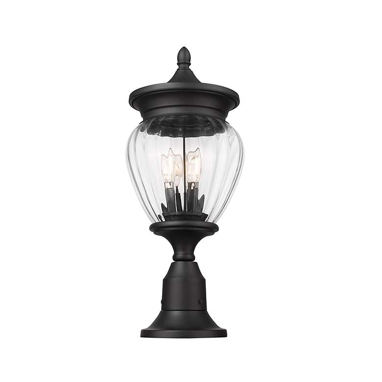 Image 2 Davina by Z-Lite Black 9 inch 3 Light Outdoor Pier Mounted Fixture more views
