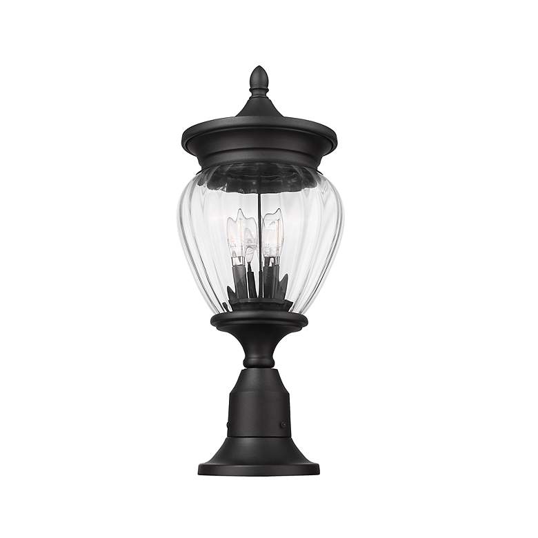 Image 3 Davina by Z-Lite Black 9 inch 3 Light Outdoor Pier Mounted Fixture more views
