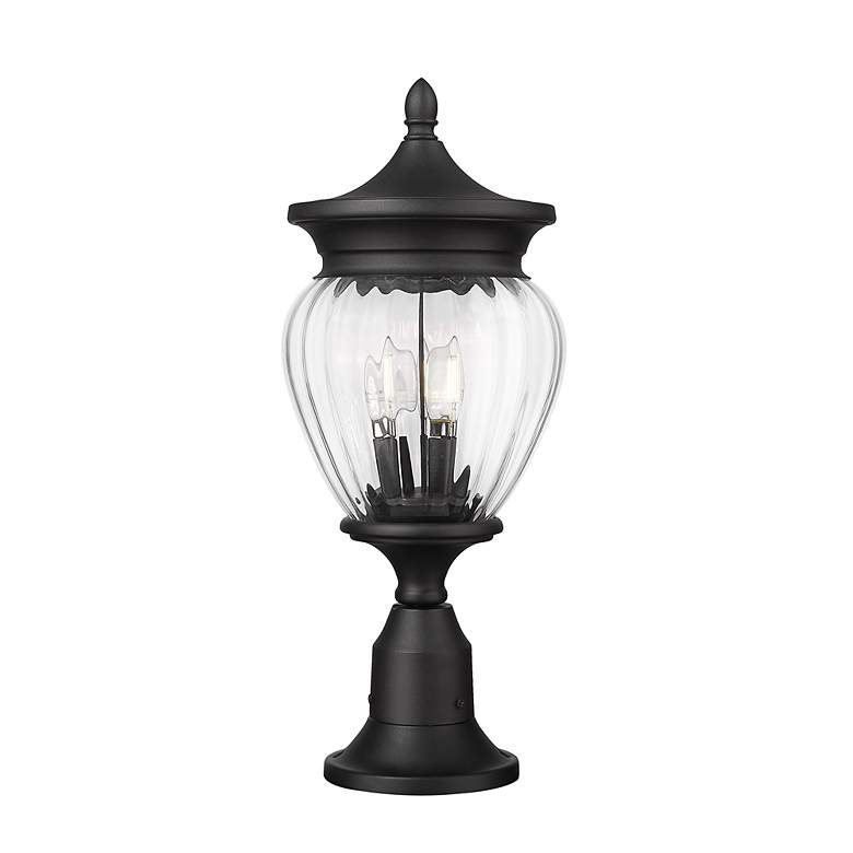 Image 4 Davina by Z-Lite Black 9 inch 3 Light Outdoor Pier Mounted Fixture more views