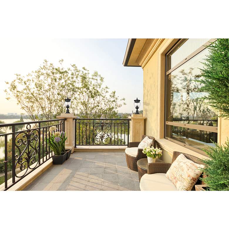 Image 5 Davina by Z-Lite Black 9 inch 3 Light Outdoor Pier Mounted Fixture more views