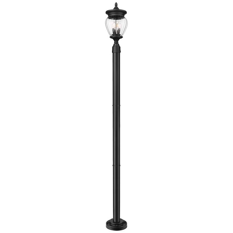 Image 1 Davina by Z-Lite Black 9 inch 3 Light Outdoor Post Mounted Fixture
