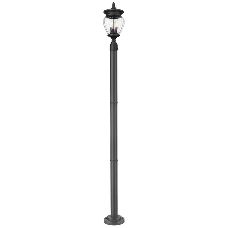Image 1 Davina by Z-Lite Black 9 inch 3 Light Outdoor Post Mounted Fixture