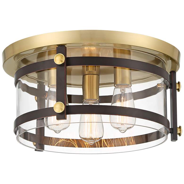 Davis 15 1/2&quot; Wide Gold and Bronze Ceiling Light