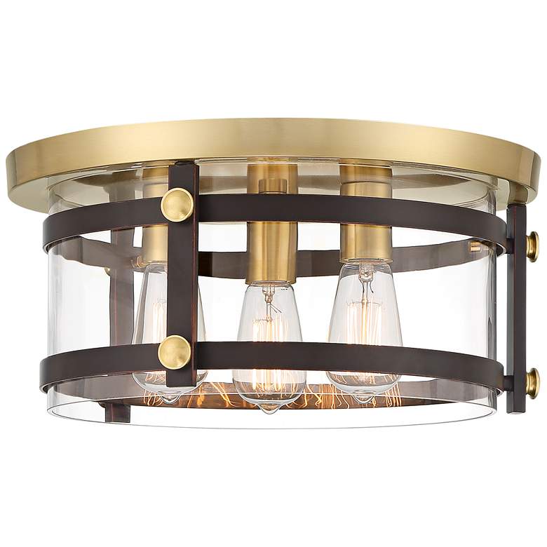Davis 15 1/2&quot; Wide Gold and Bronze Ceiling Light more views