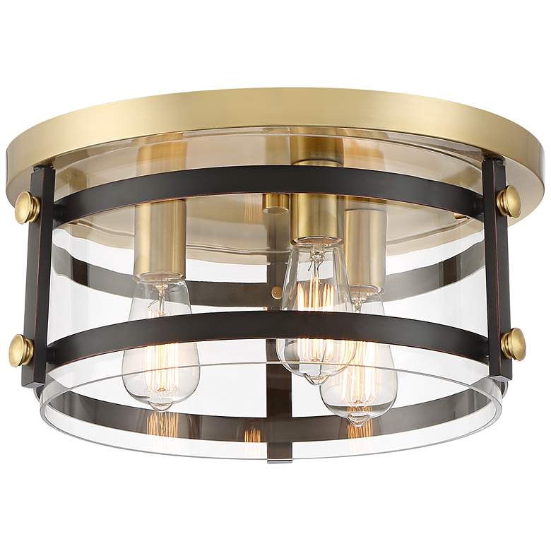 Davis 15 1/2&quot; Wide Gold and Bronze Ceiling Light more views