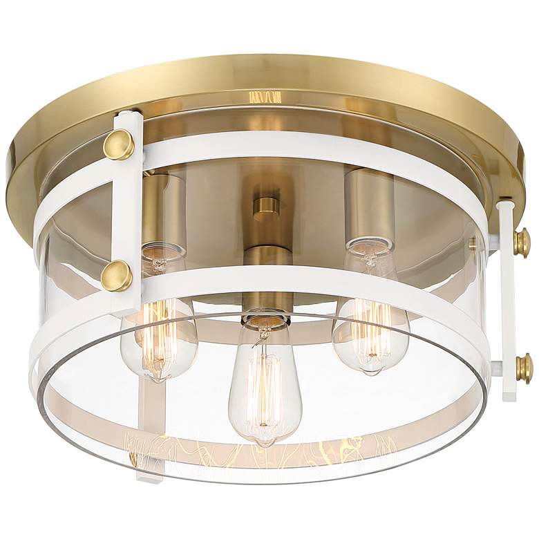 Davis 15 1/2&quot; Wide White and Gold 3-Light LED Ceiling Light more views