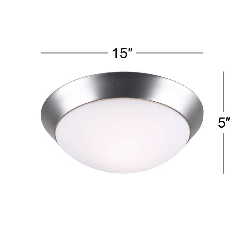 Image 3 Davis 15 inch Wide Brushed Nickel Ceiling Light Fixture more views