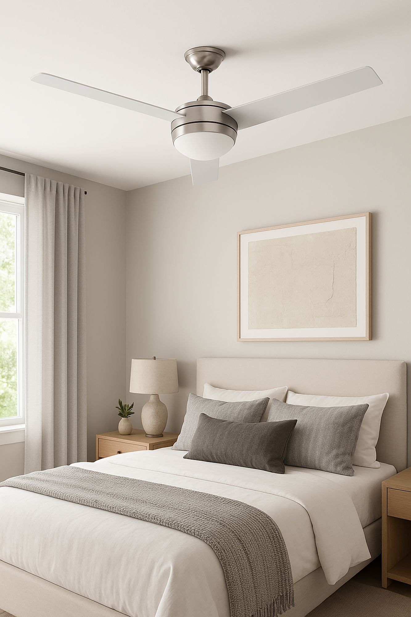 Image 5 Davis 52" Wide 3-Blade Satin Nickel LED Ceiling Fan more views