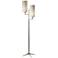 Davis Matte Black and Antique Brass Floor Lamp