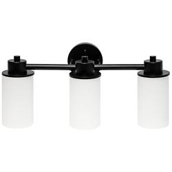 Davity 20 3/4" Wide Black 3-Light Vanity Bath Light