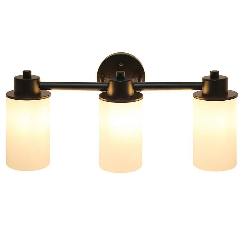 Image 3 Davity 20 3/4" Wide Black 3-Light Vanity Bath Light more views