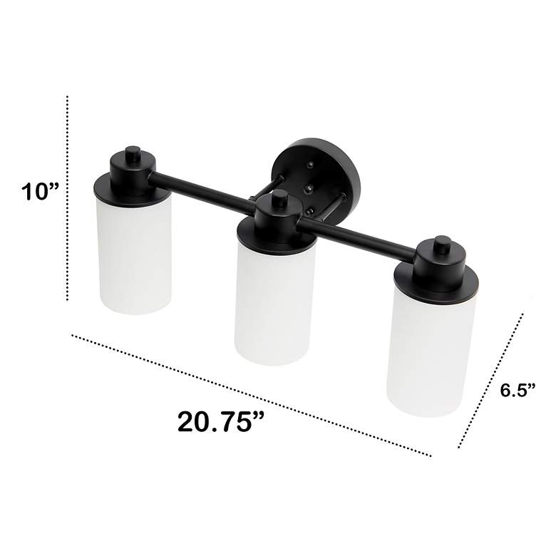 Image 4 Davity 20 3/4" Wide Black 3-Light Vanity Bath Light more views