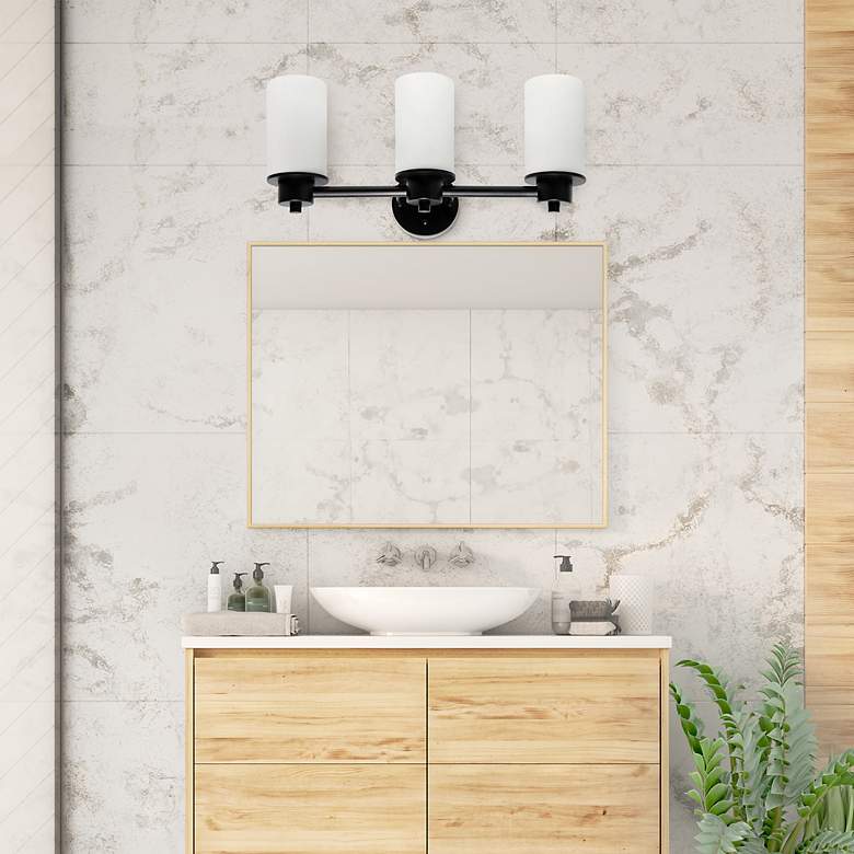 Image 6 Davity 20 3/4" Wide Black 3-Light Vanity Bath Light more views
