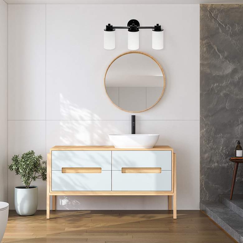 Image 7 Davity 20 3/4" Wide Black 3-Light Vanity Bath Light more views