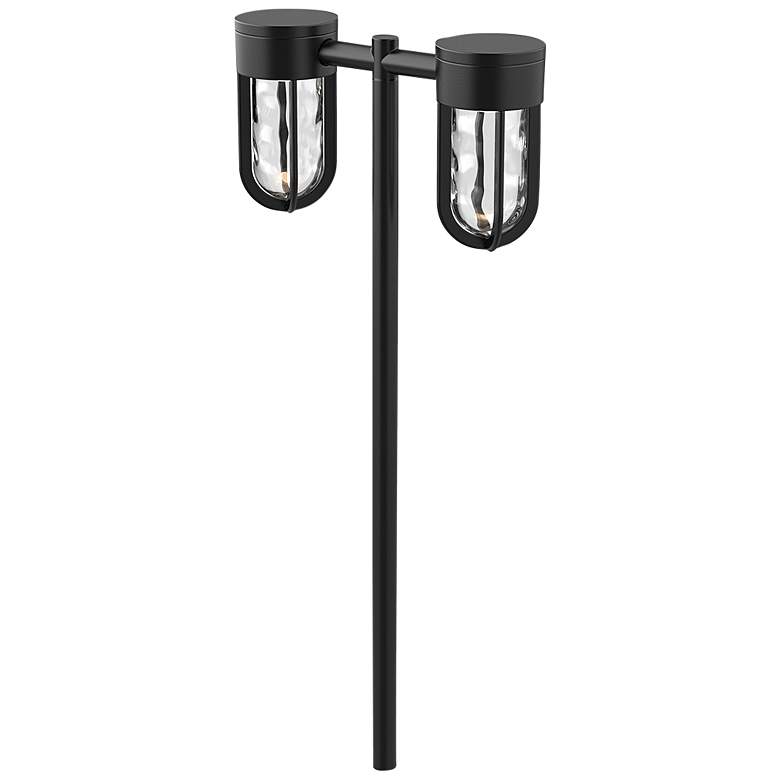 Image 1 Davy 23 3/4 inchH Black Aluminum 2-Light LED Outdoor Path Light