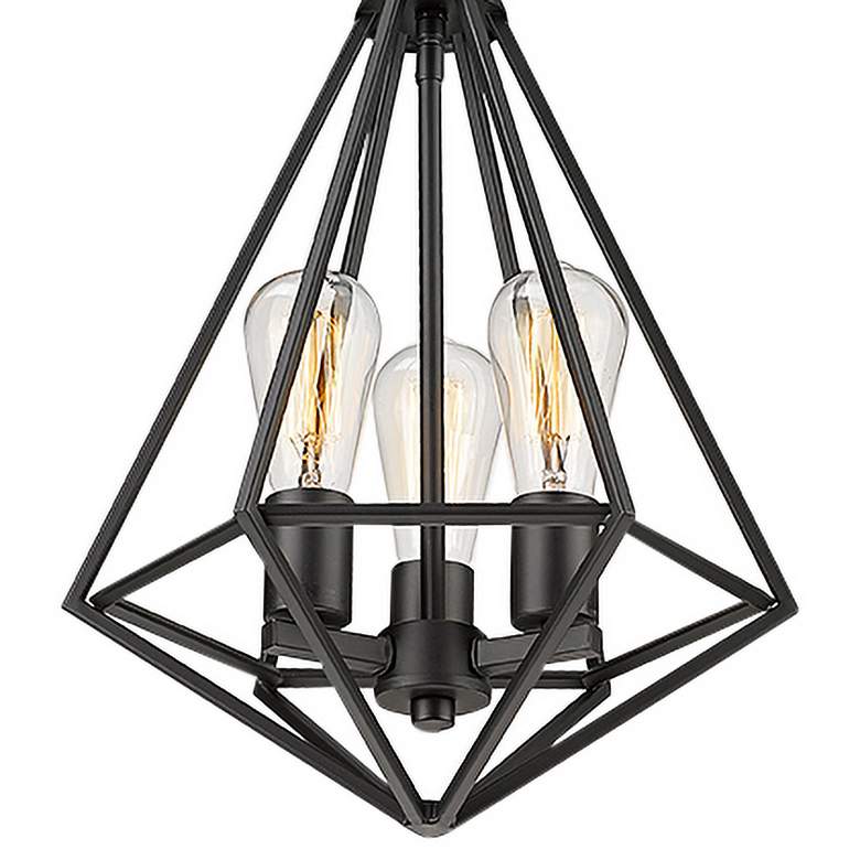 Image 2 Dawes 13" Wide Matte Black Diamond 3-Light Pendant more views