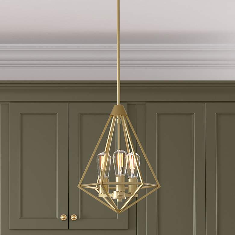 Image 1 Dawes 13" Wide Modern Gold 3-Light Pendant