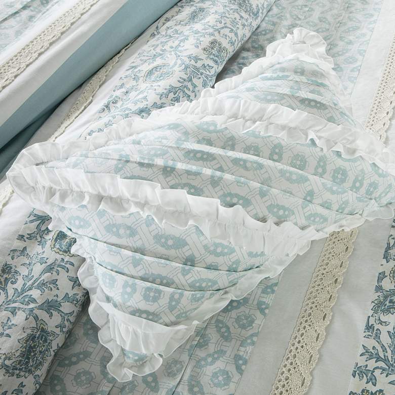 Image 4 Dawn Aqua Cotton Queen 9-Piece Comforter Set more views