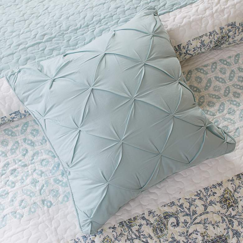 Image 5 Dawn Aqua Paisley Print Full/Queen 6-Piece Coverlet Set more views